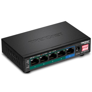 TRENDnet TPE-TG51g 5-Port Unmanaged Gigabit Ethernet PoE+ Switch, 60W PoE budget